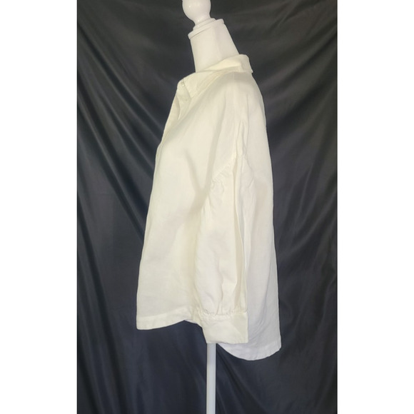 Voyageur by Mersea Womens White Linen Button Up Blouse Top Small - Picture 2 of 4